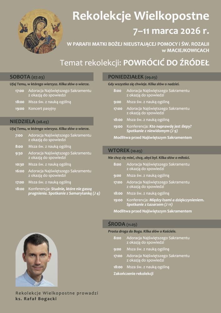 Rekolekcje Wielkopostne 2026